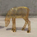 Abstract metal iron deer sculpture statue for garden decoration